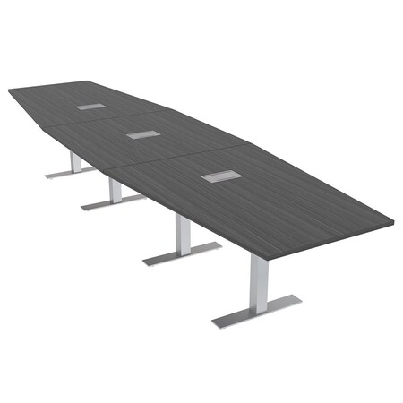 Skutchi Designs 45 in W, 165.75 in L, 29 in H, Engineered Wood Top, Grey HAR-HEX.IR-46x168-T-ELEC-ASIANNIGHT